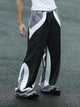 Abstract Flow Wide-Leg Sweatpants – Black & White