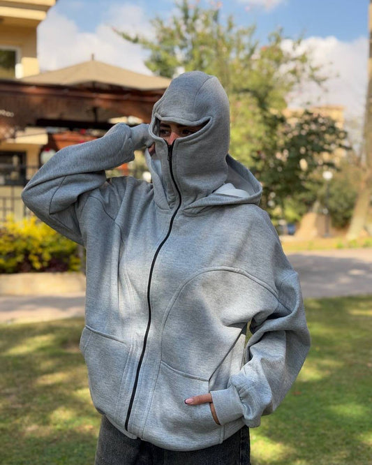 Dark Grey Balaclava Hoodie | Stylish & Functional All Weather Essential