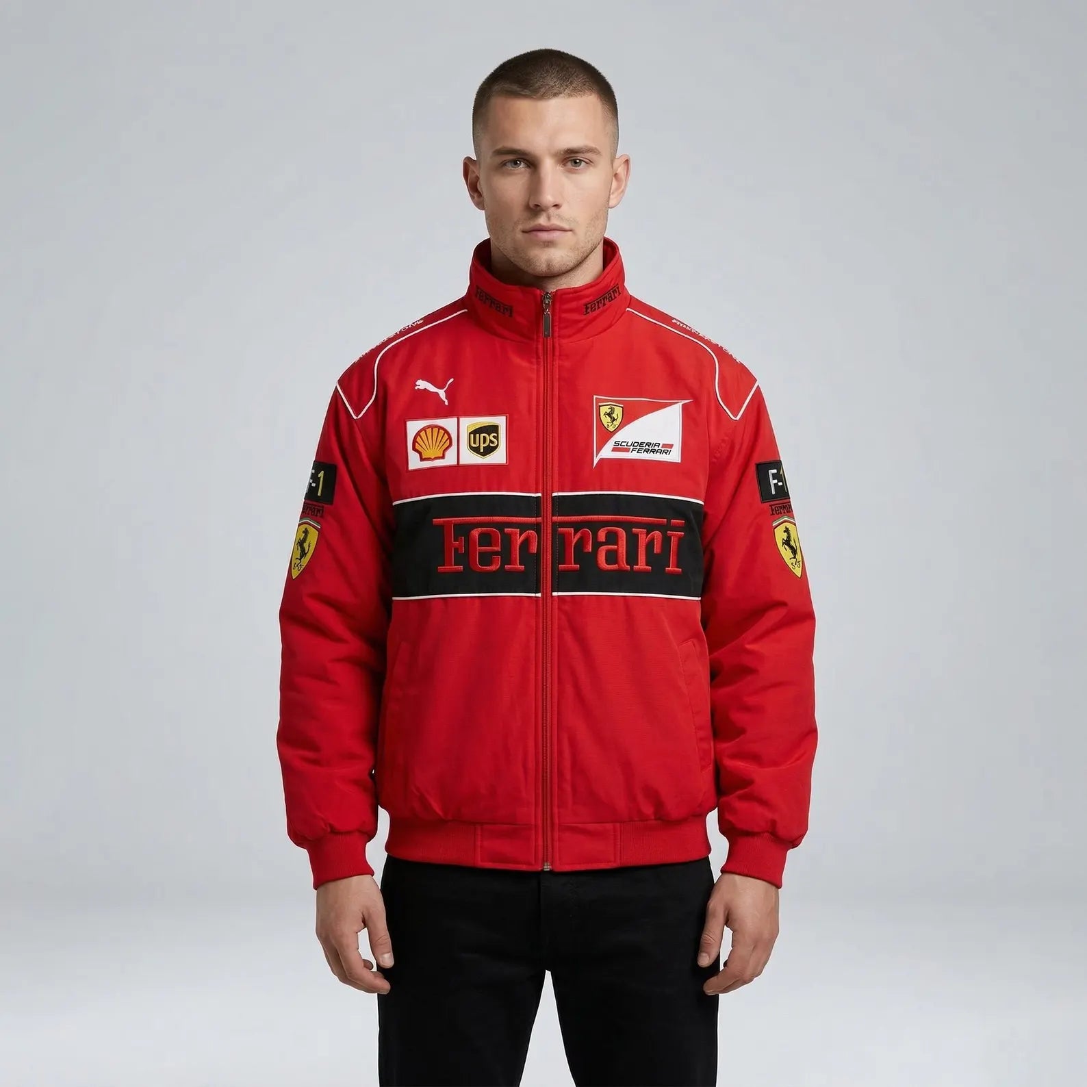 Suspended Clothing Ferrari red racing parachute jacket lightweight windbreaker