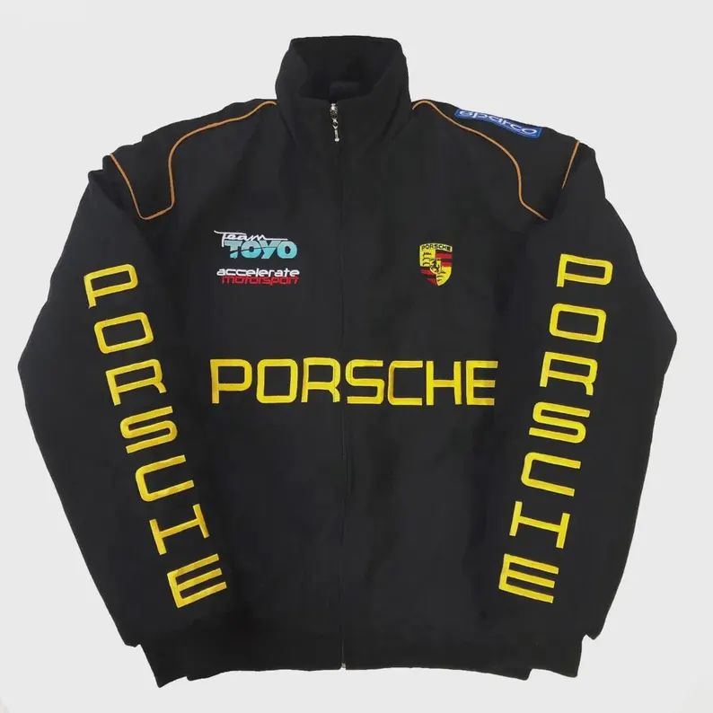 Suspended Clothing Lamborghini parachute racing jacket front view unisex fit