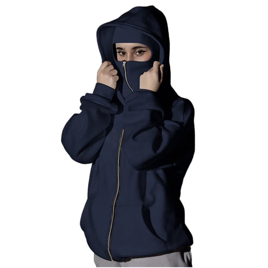 Navy Blue Balaclava Hoodie | Stylish & Functional All Weather Essential