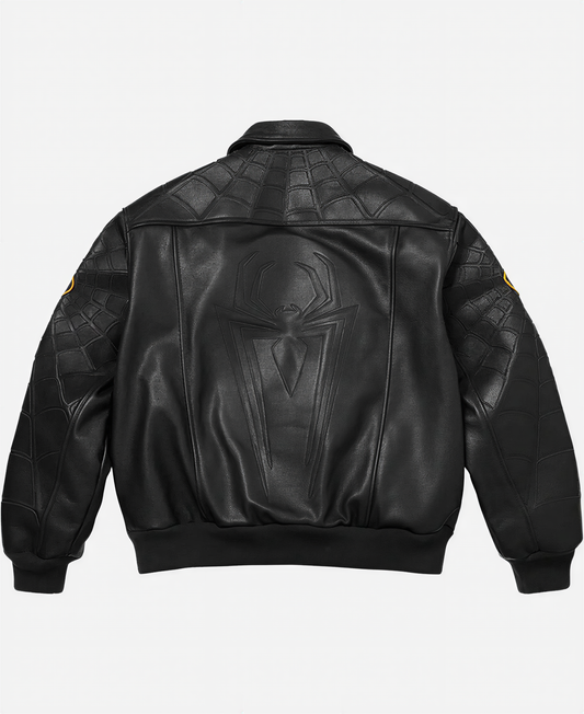 Supreme x Vanson Leathers "Spider-Man" Embroidered Leather Bomber – Black Jacket new jacket