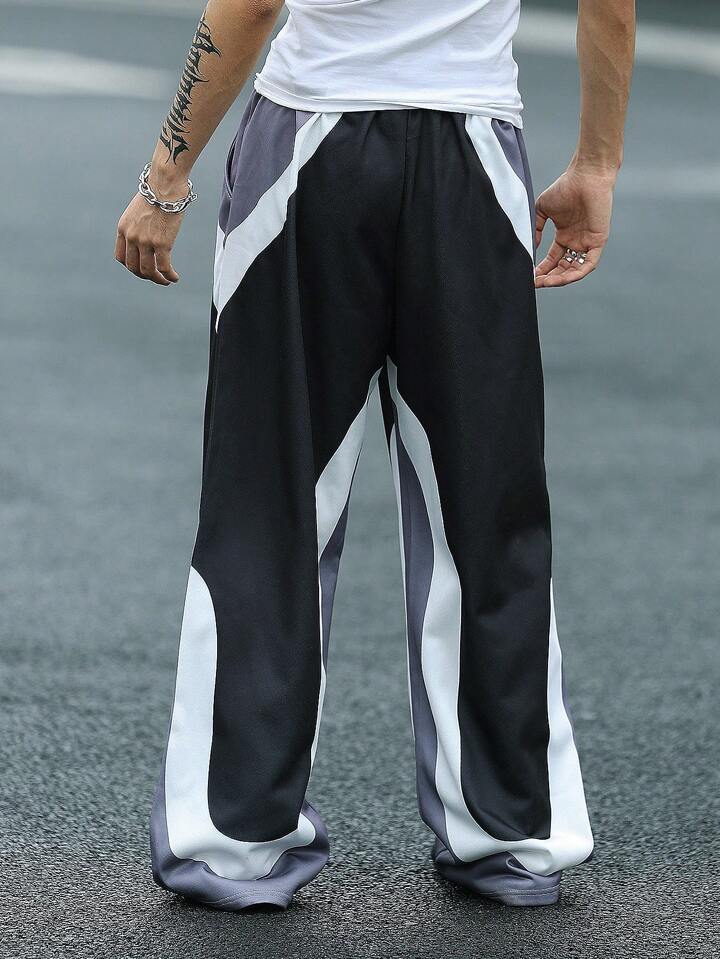 back Suspended Clothing Abstract Flow Wide-Leg Sweatpants 