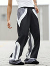 Suspended Clothing Abstract Flow Wide-Leg Sweatpants – Black & White