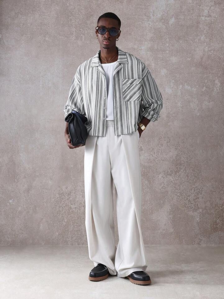 Unisex Premium Knife Pleat Track Pants | Wide Leg Casual Trousers 
