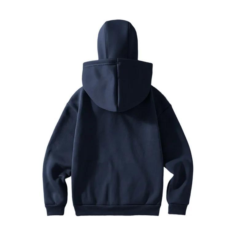 High-density 450GSM fabric detail on the Suspended Clothing navy blue balaclava hoodie.