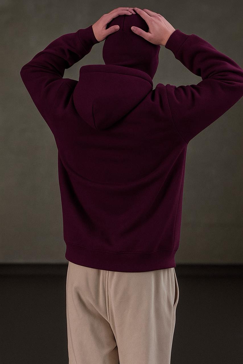 industrial-grade fabric on Suspended Clothing premium maroon streetwear hoodie.