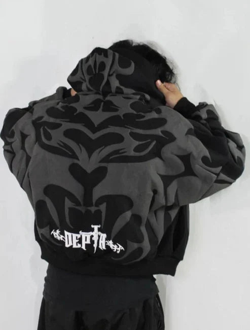 unisex styling oversized depth hoodie dark aesthetic streetwear Suspended Clothing